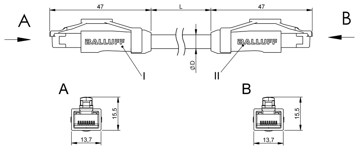 Double-ended cordsets