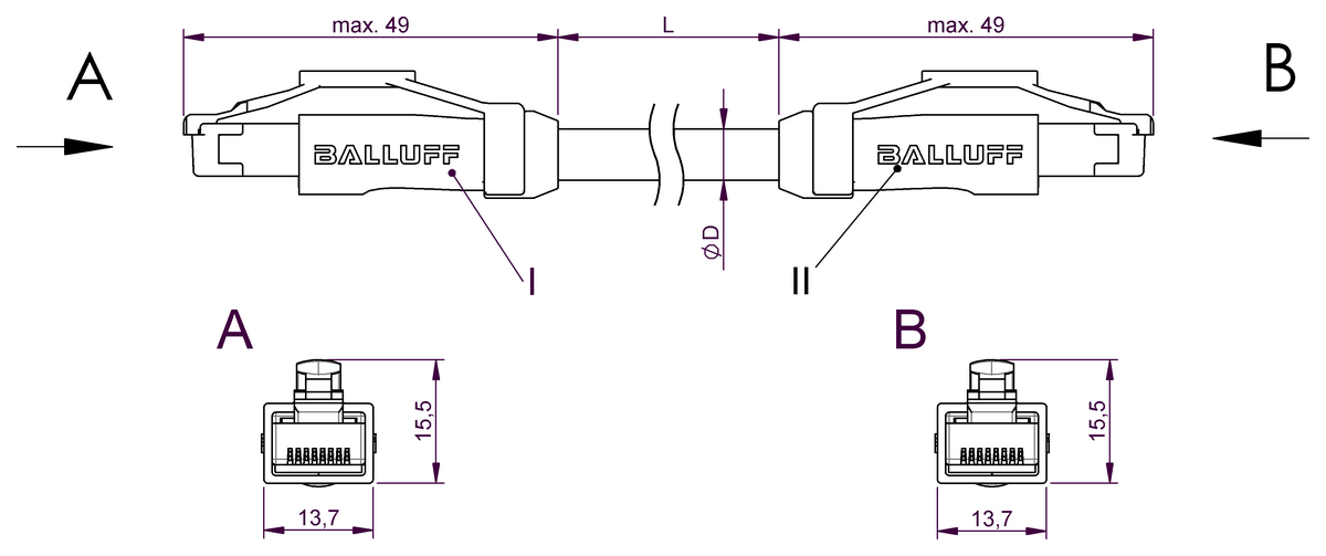 Double-ended cordsets
