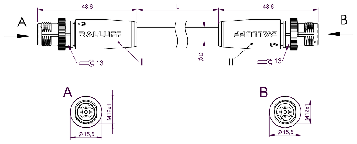 Double-ended cordsets