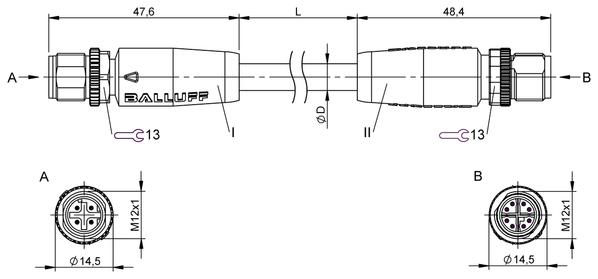 Double-ended cordsets
