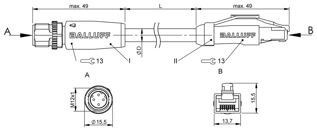 Double-ended cordsets