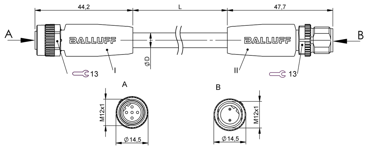 Double-ended cordsets