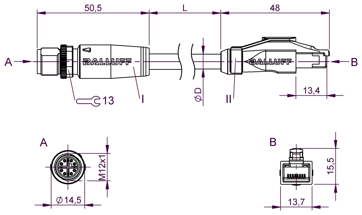 Double-ended cordsets
