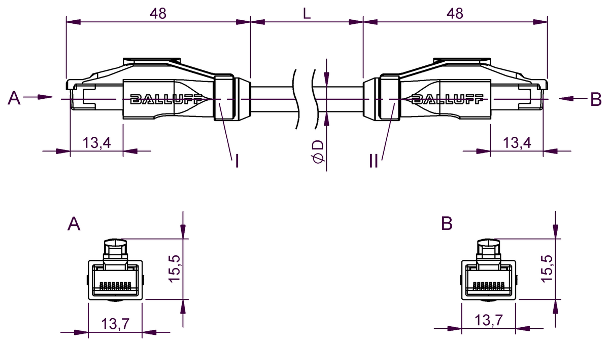 Double-ended cordsets