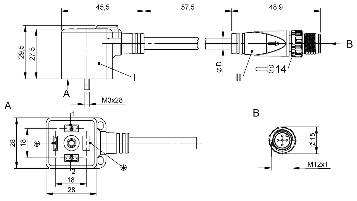 Double-ended cordsets
