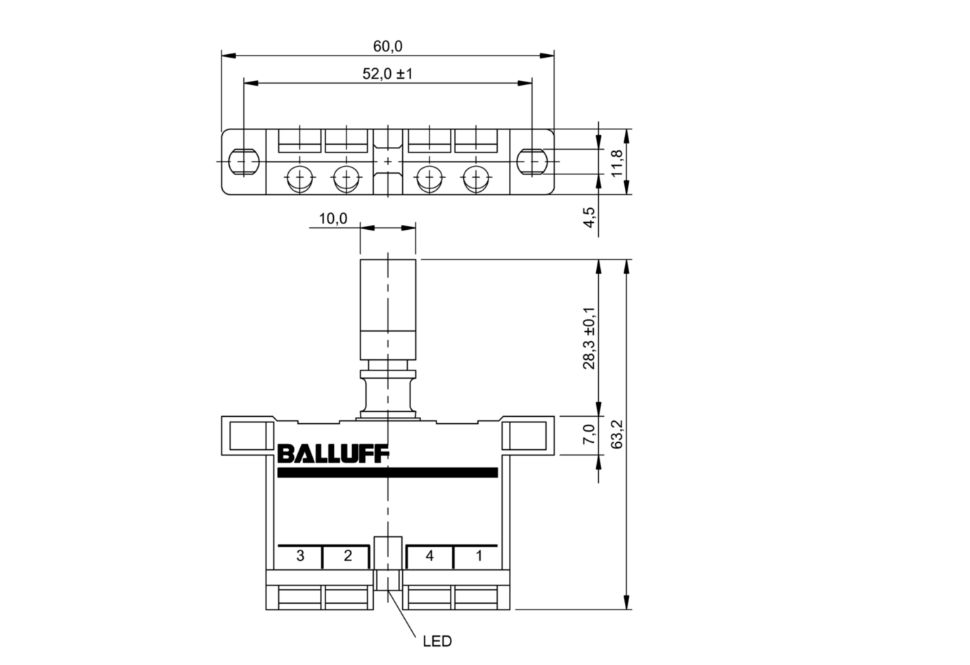 BES02ML (BES 517-108-RK) 誘導型シングルポジションスイッチ BALLUFF
