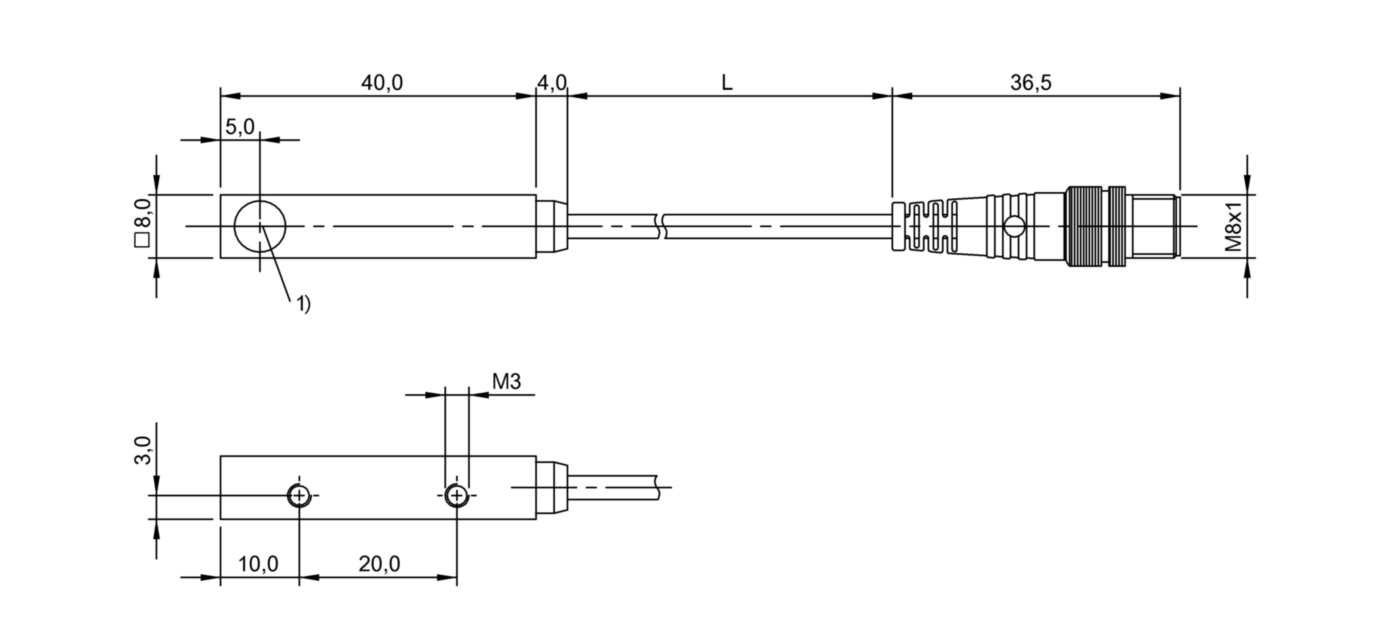 BOS00YH (BOS Q08M-X-KS20-00,2-S49) Through-beam sensors - BALLUFF