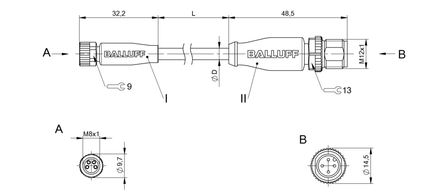 BCC0AF9 (BCC M314-M414-3E-304-EX44T2-050) Double-ended cordsets