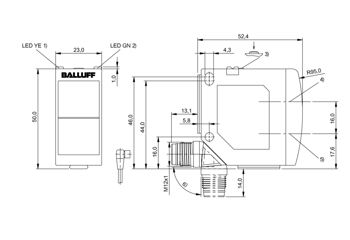 Details about   balluff sensor Bos 01 Fn Bos 23 k-pa-rr10-s24 
