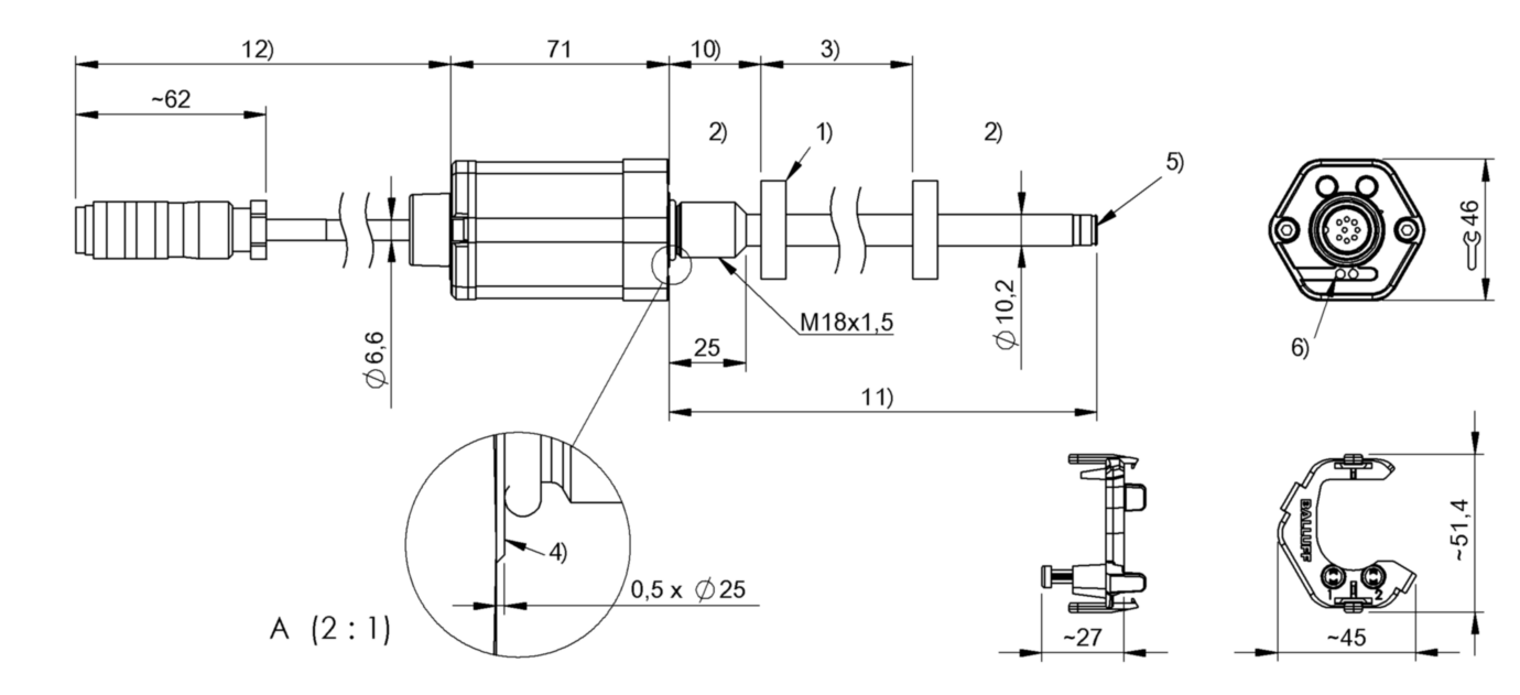 BTL100A (BTL7A501M0960BKA00,2S32) linear position sensors in rod design